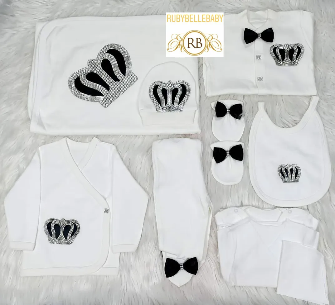 10pcs Royal Crown Set - Black/Silver