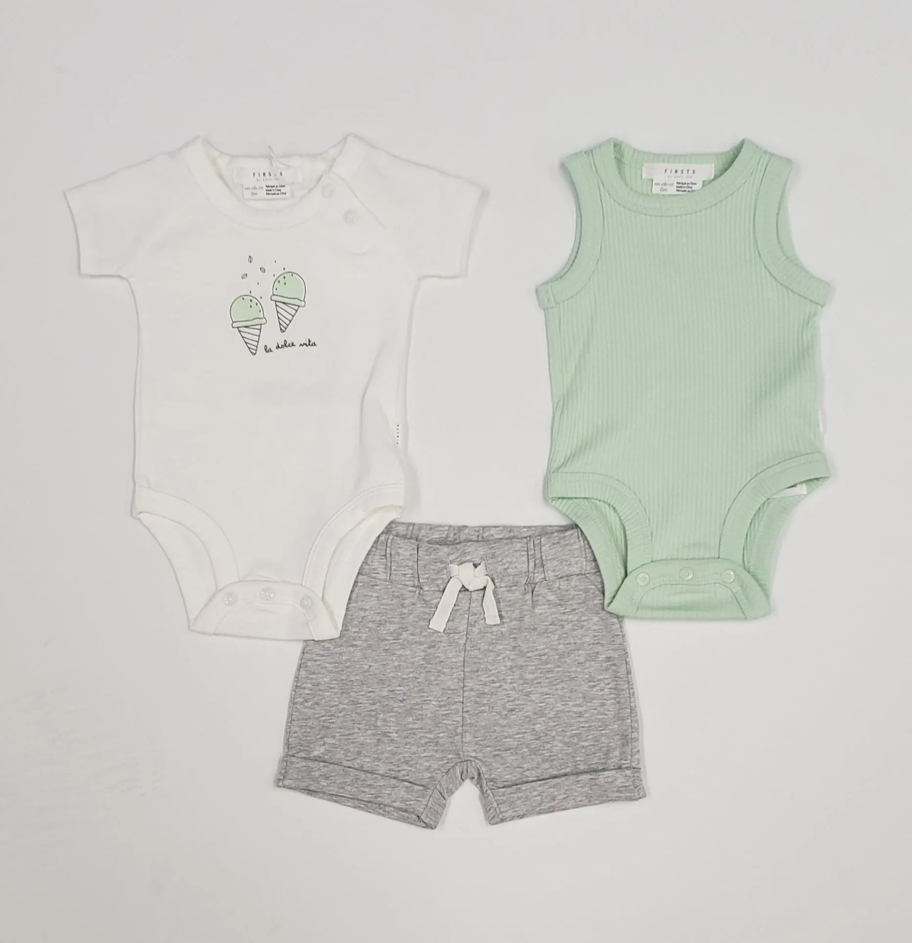3 piece ice cream cones baby boy set
