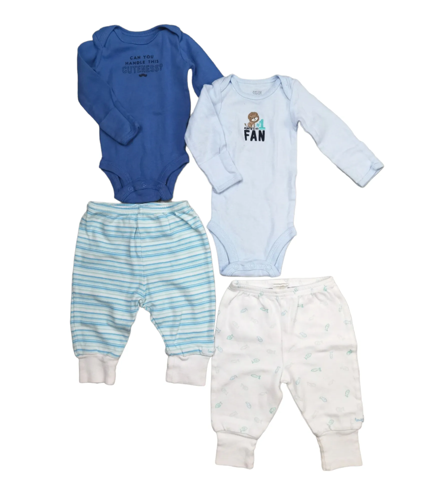 BABY BOY SIZE 0/3 MONTHS - 4 Piece Mix N Match Fall Outfits EUC B7