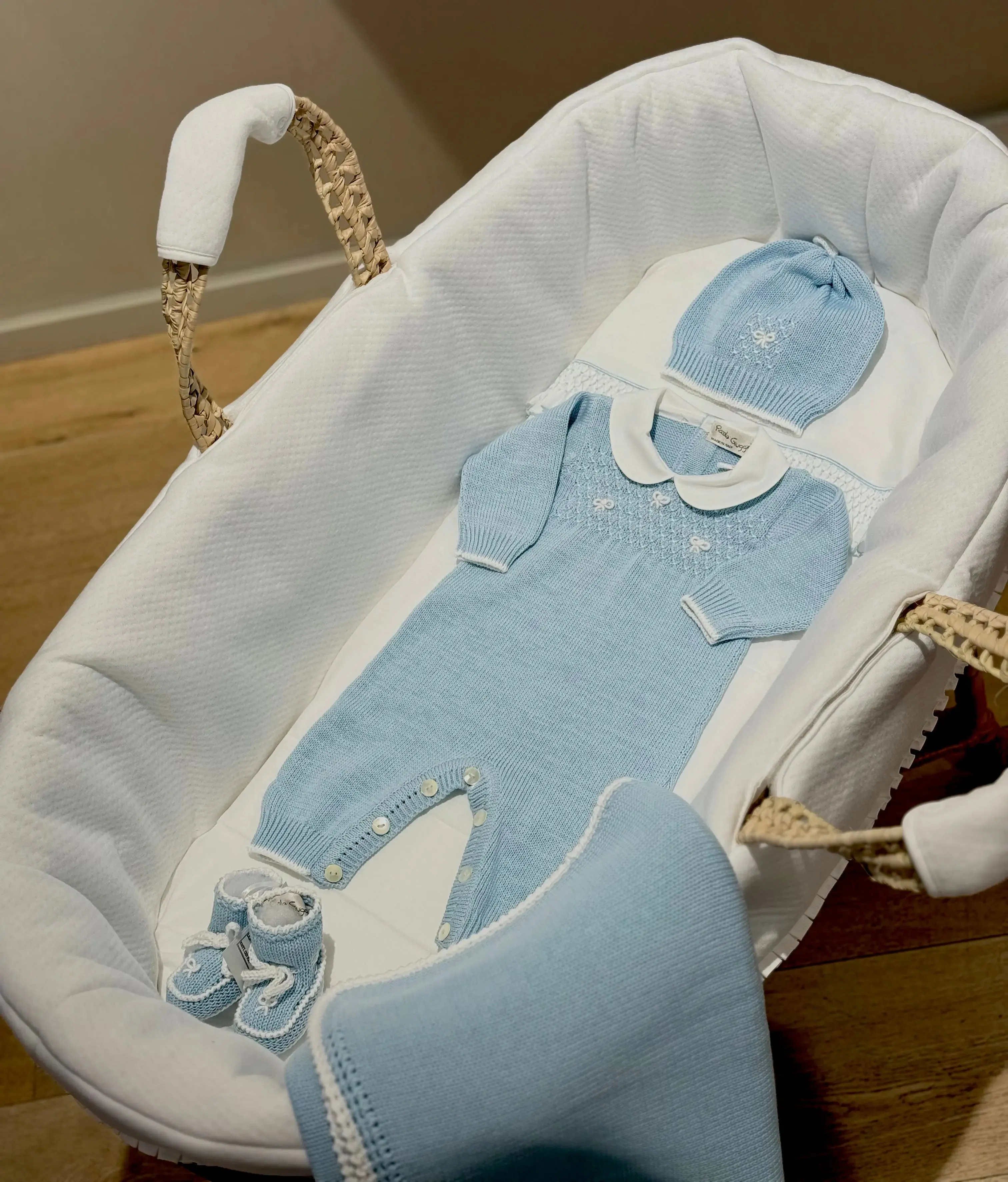 Baby boys knitted layette gift 'Mio Caro'