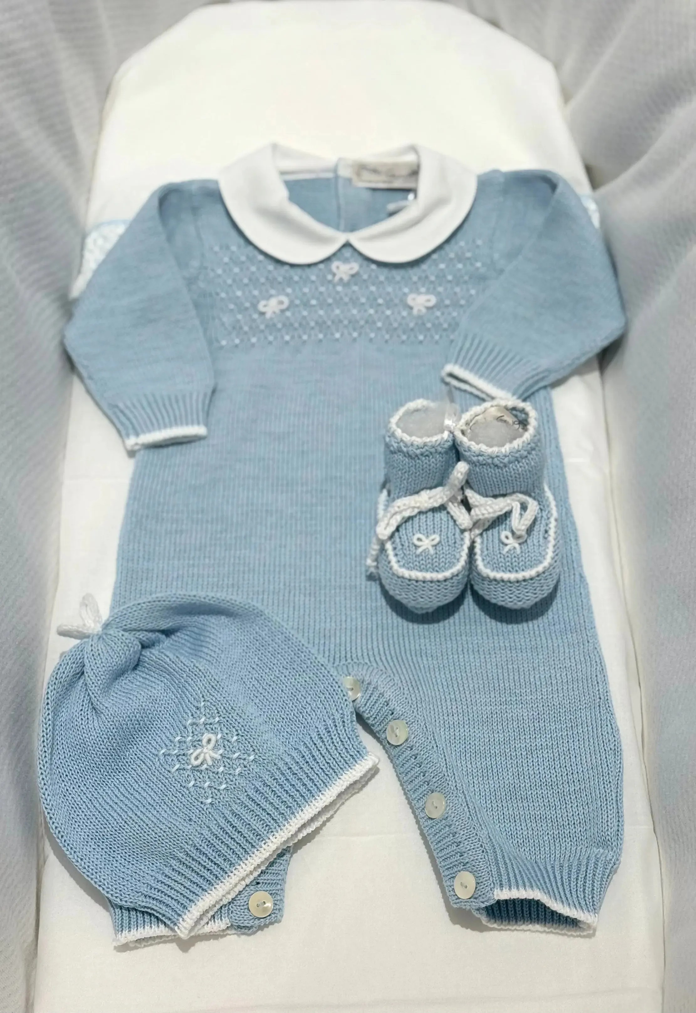 Baby boys knitted layette gift 'Mio Caro'