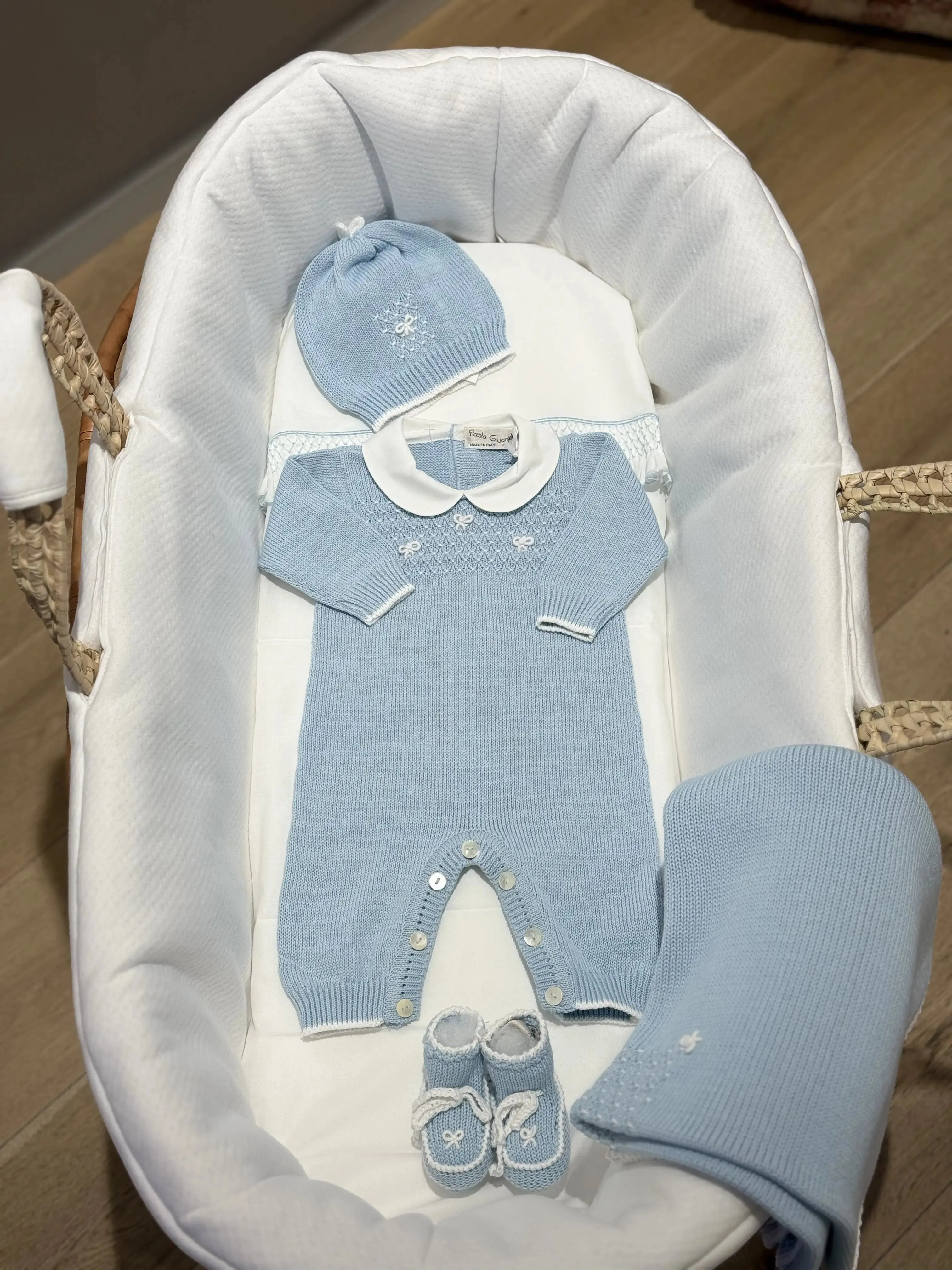 Baby boys knitted layette gift 'Mio Caro'