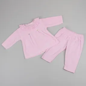 Baby Girls Two Piece - Velour Top and Cotton Bottoms - Pink