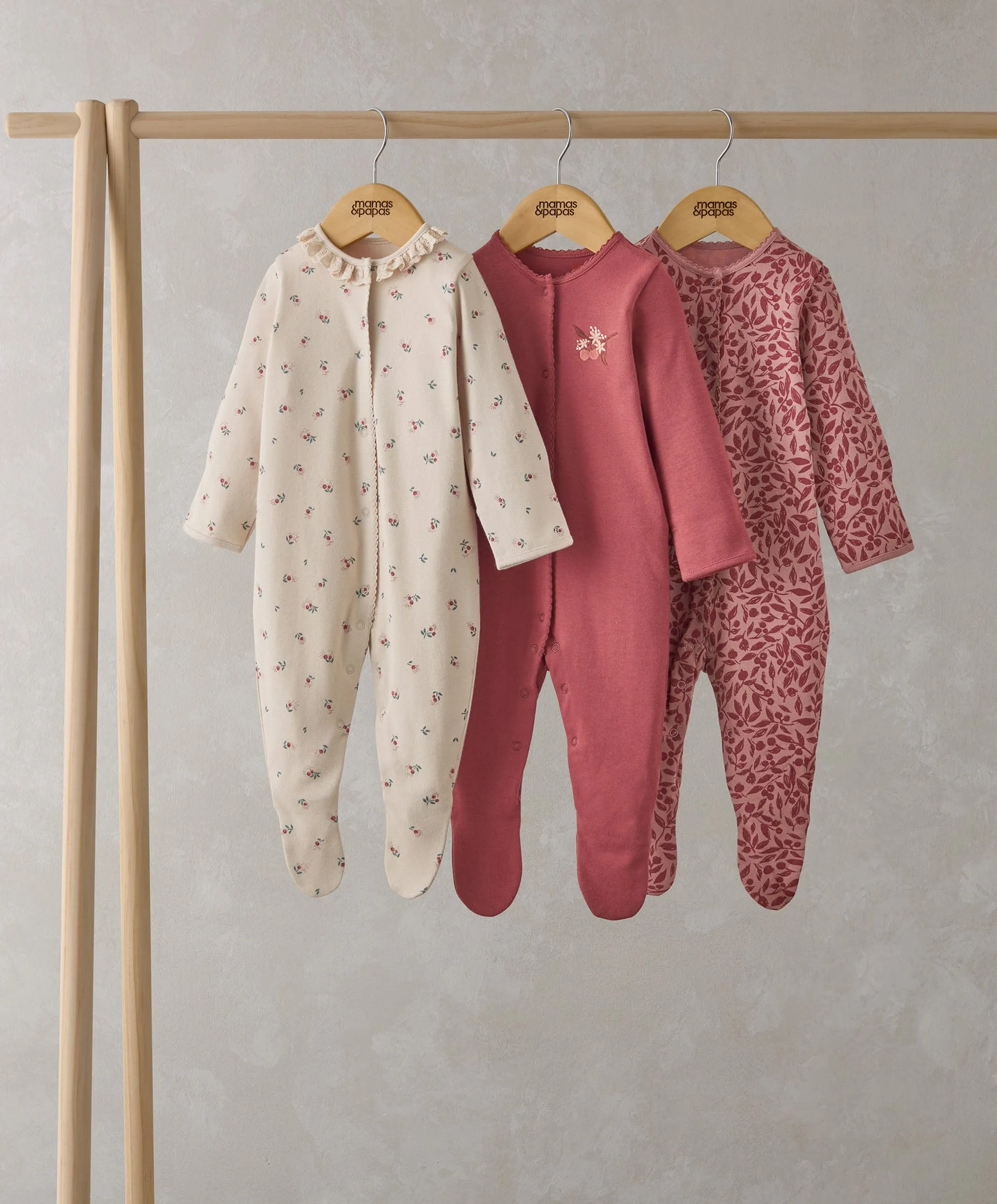 Cherry Sleepsuits (Set of 3)