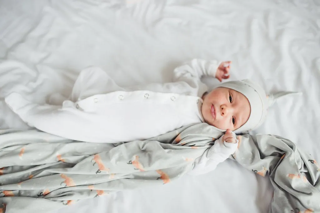 Copper Pearl Newborn Top Knot Hat - Swift