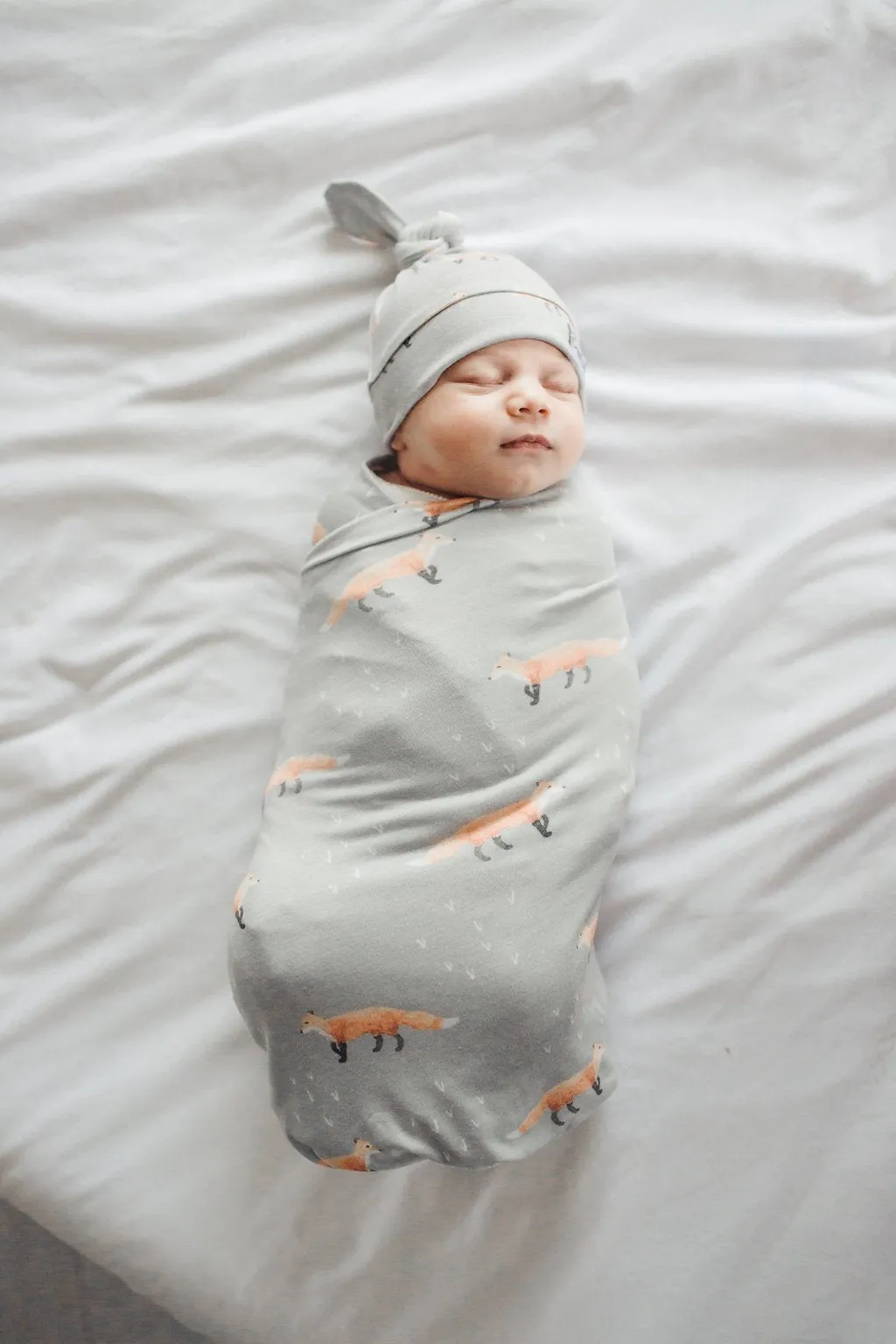 Copper Pearl Newborn Top Knot Hat - Swift