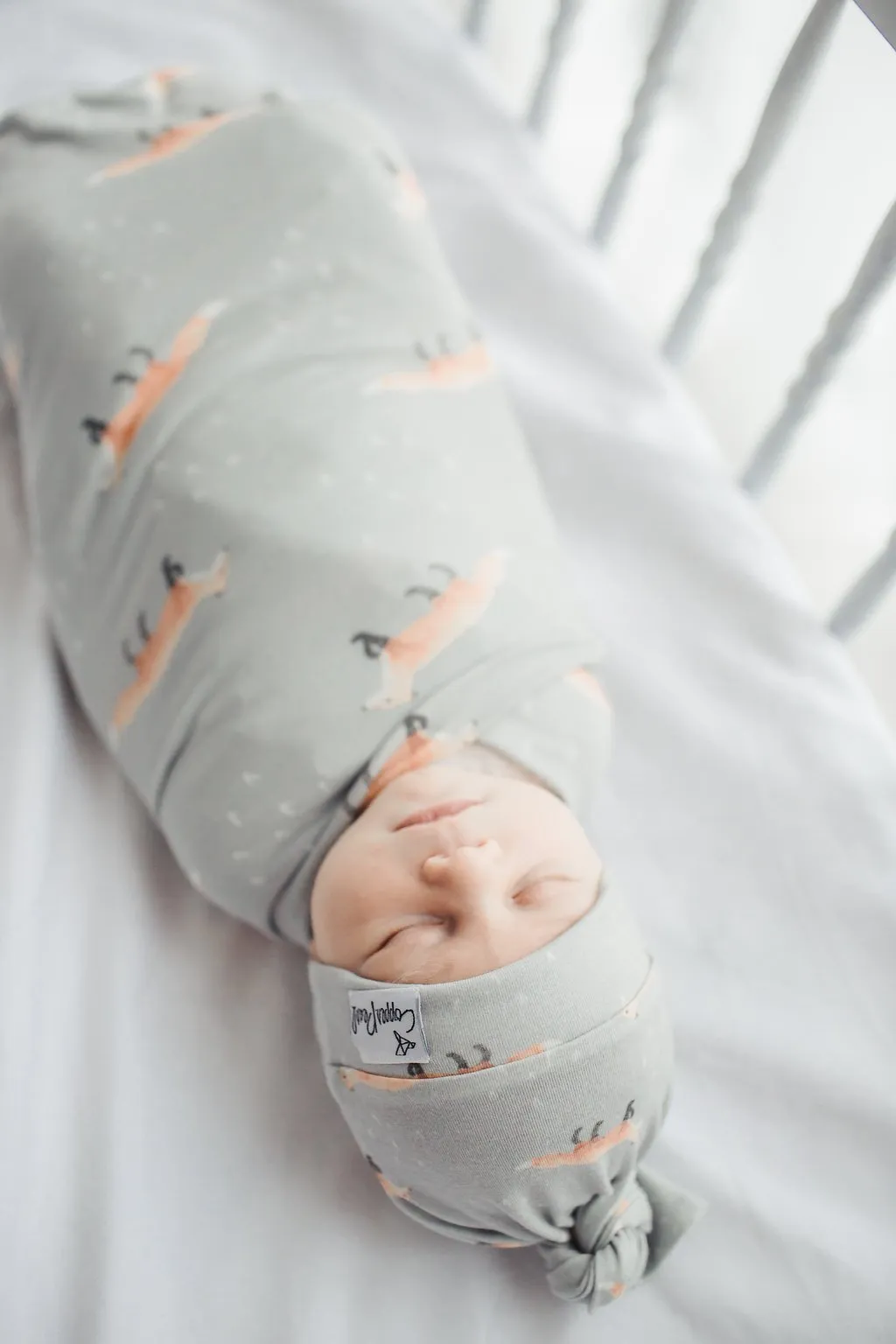 Copper Pearl Newborn Top Knot Hat - Swift