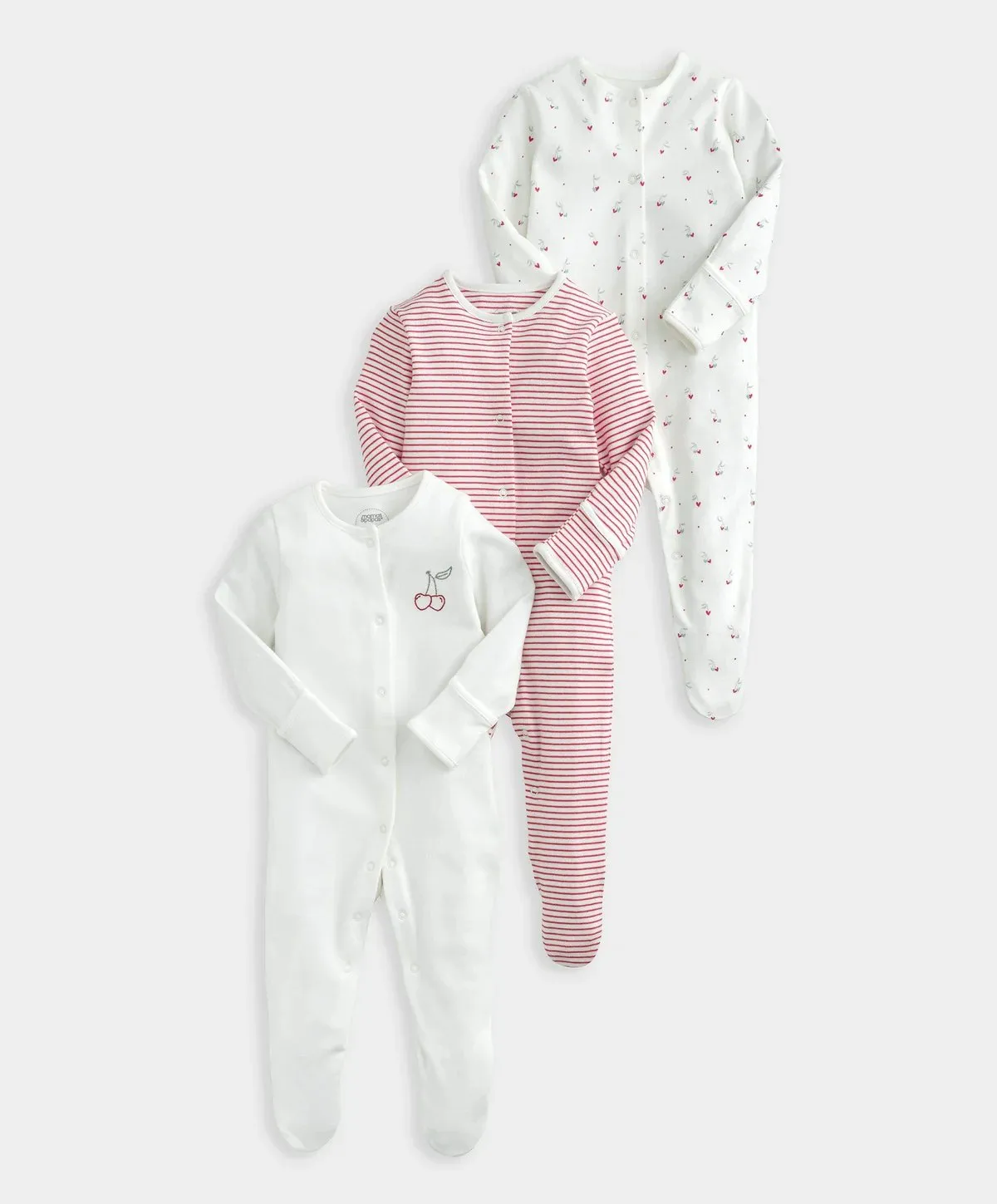 Ditsy Cherry Sleepsuits (Set of 3)
