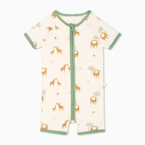 Giraffe Print Zip Summer Sleepsuit