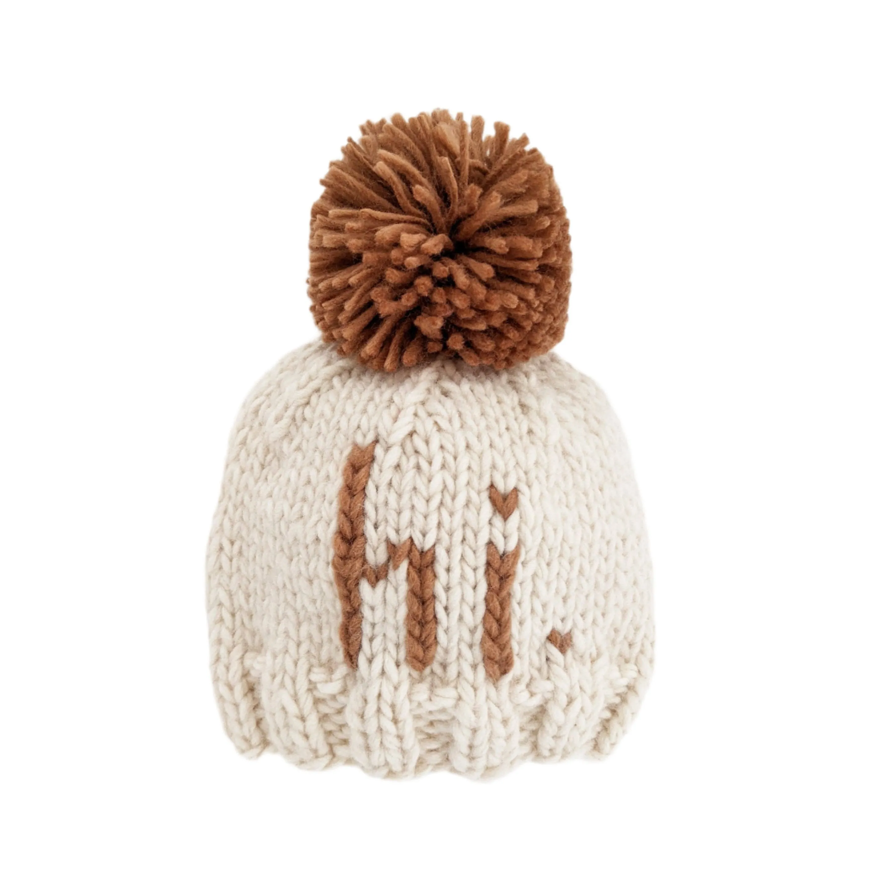 Hi. Pecan Hand Knit Beanie Hat Baby & Kids