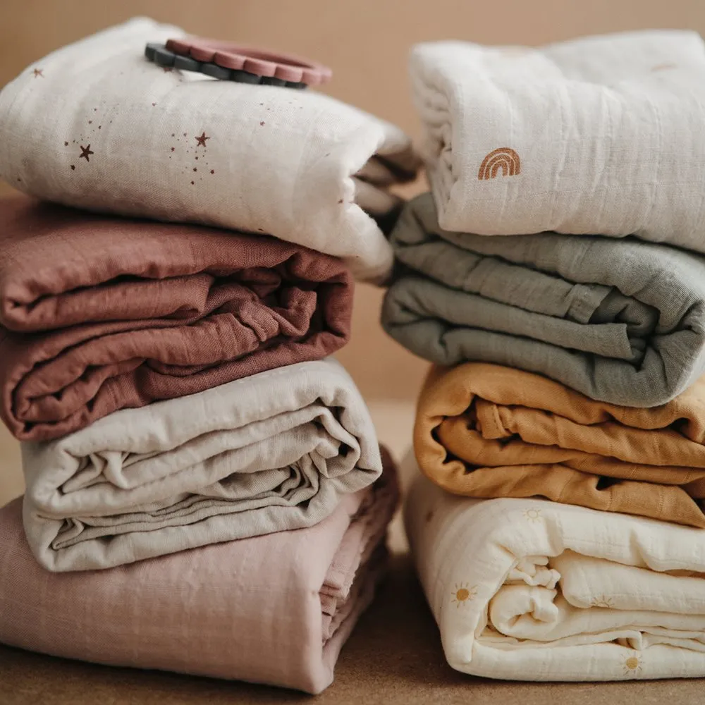 Mushie Swaddle Blush
