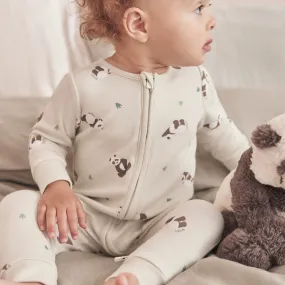 Panda Print Clever Zip Sleepsuit