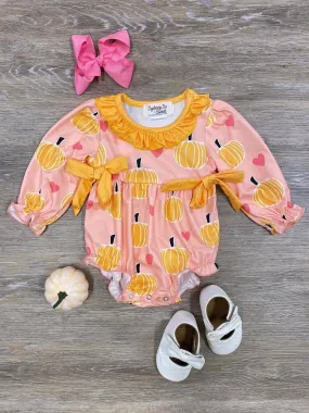 Pumpkin Love Pink & Orange Baby Romper