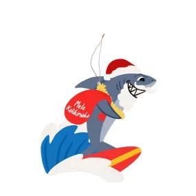 Santa Shark Ornament