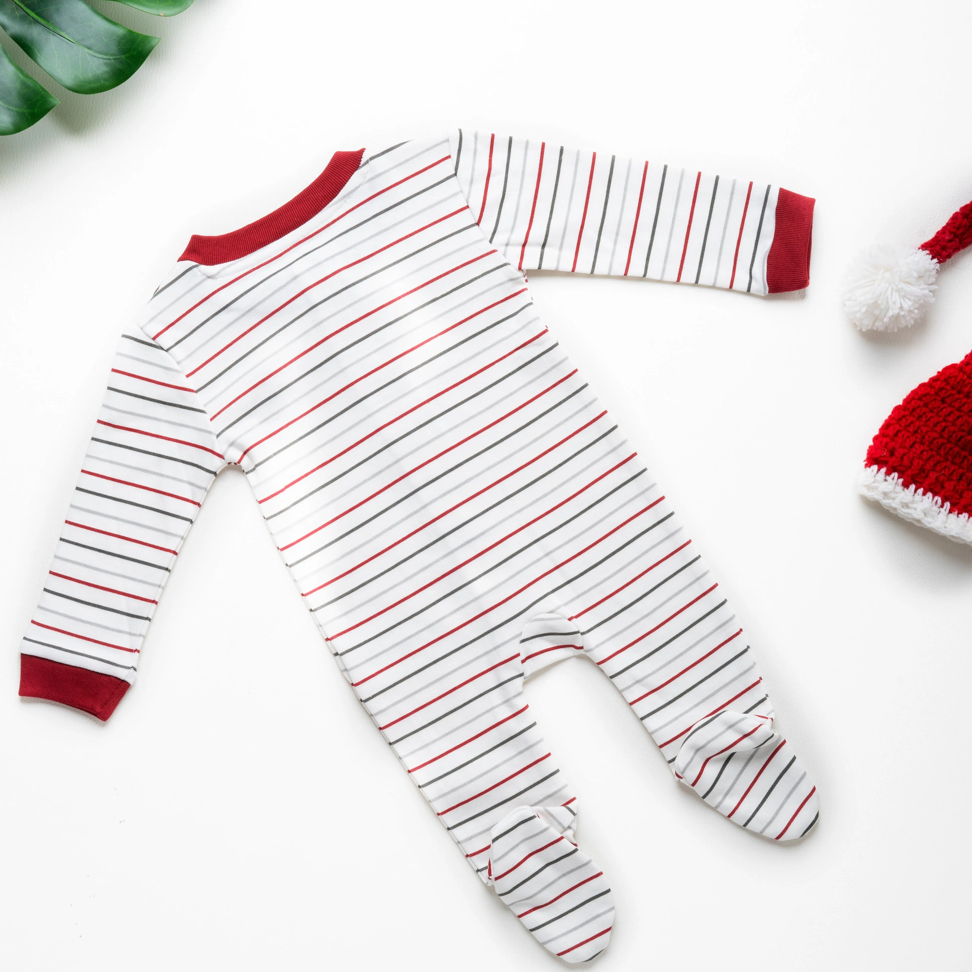 sleepsuit with zip - red lines