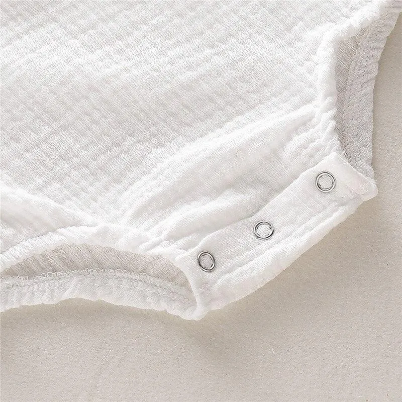 Solid Gauze Cotton Onesie