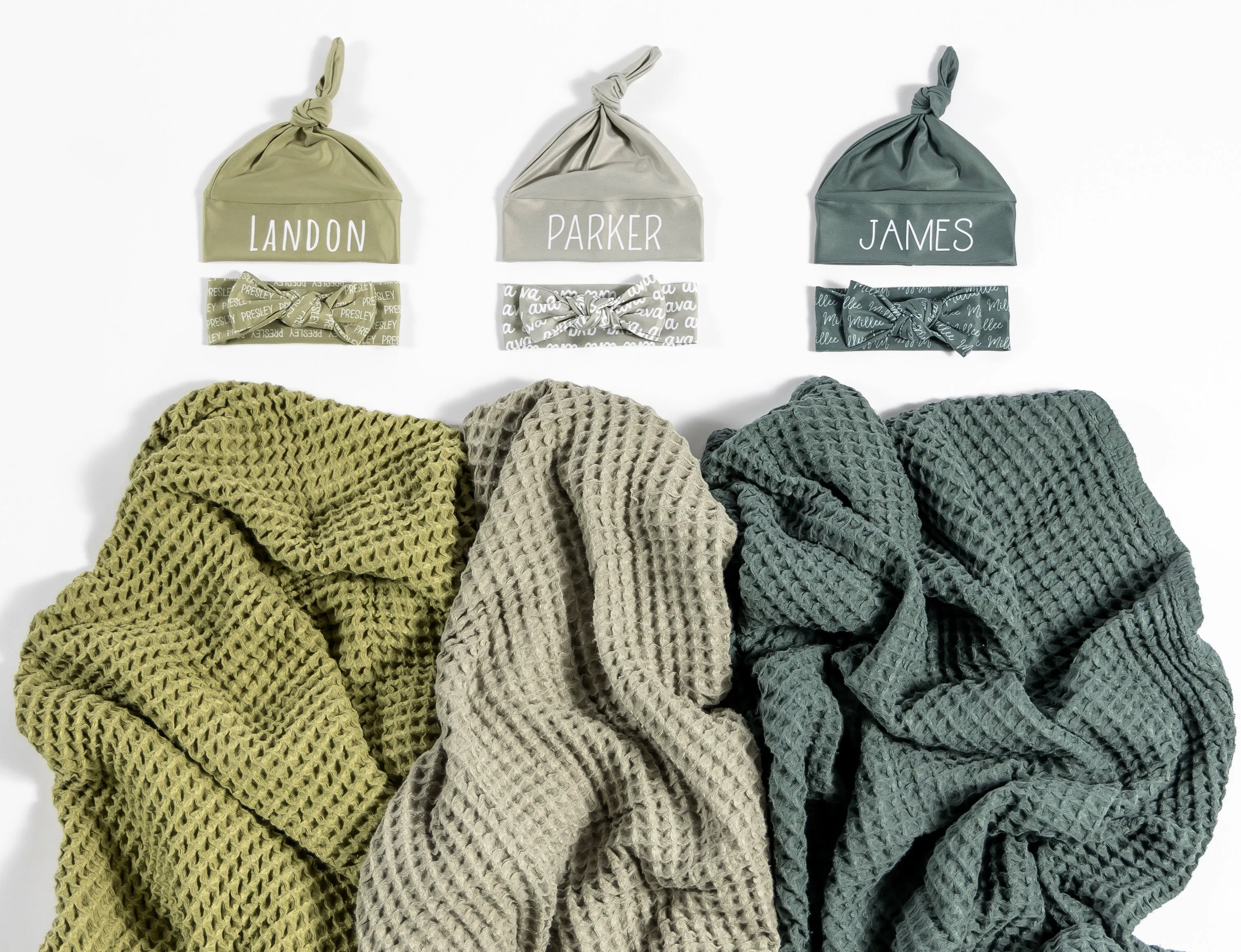 Waffle Blanket Set - Balsam