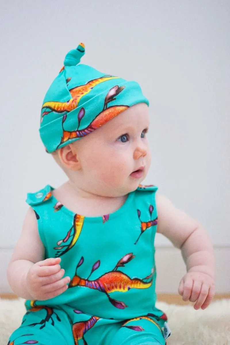 Weedy Sea Dragon | Organic Cotton Knot Hat | 0 - 5 months