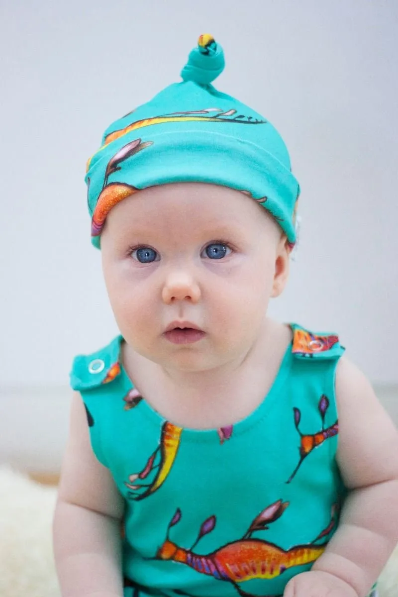 Weedy Sea Dragon | Organic Cotton Knot Hat | 0 - 5 months