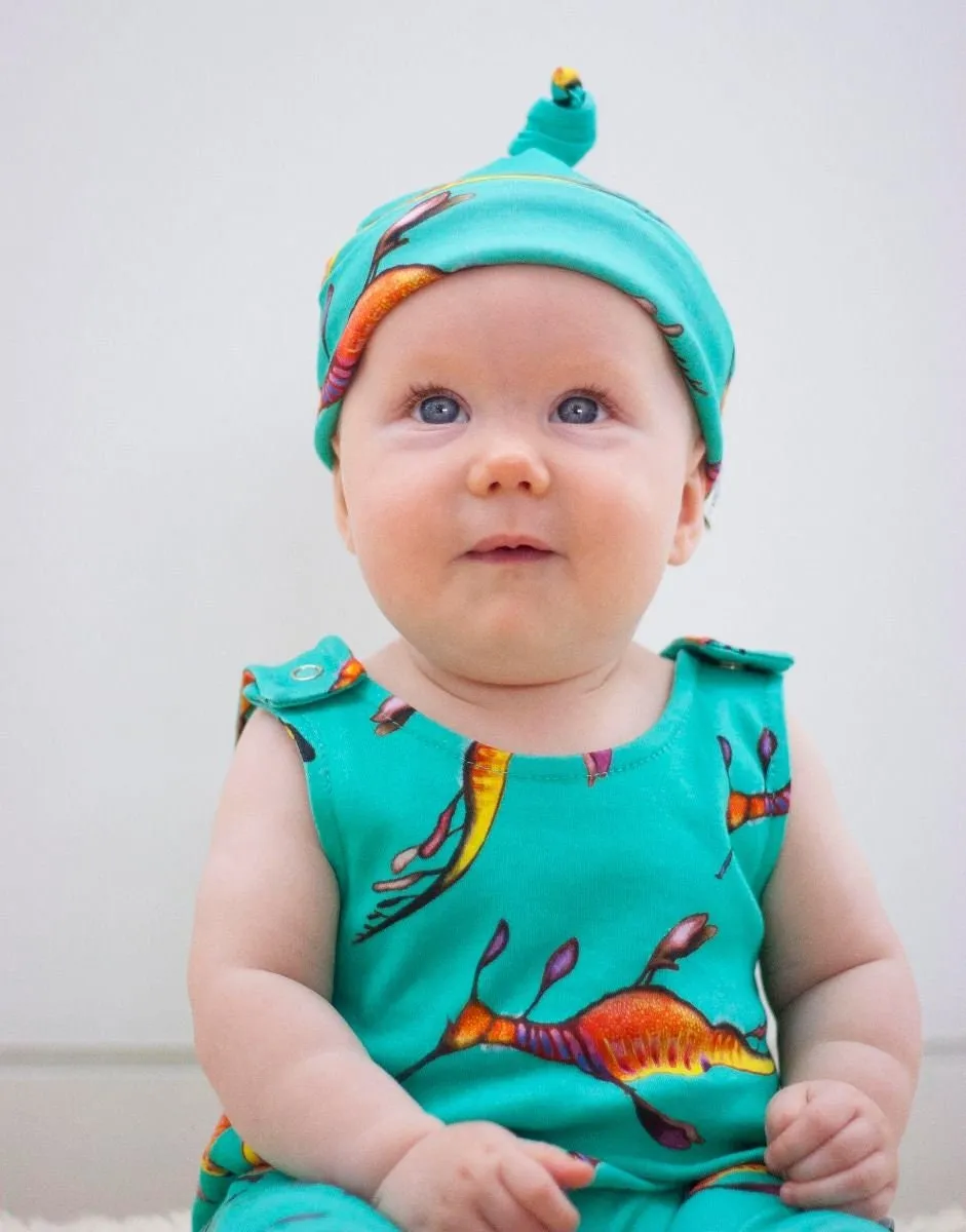 Weedy Sea Dragon | Organic Cotton Knot Hat | 0 - 5 months